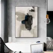 Abstract Beige Grey Blue Canvas Wall Art