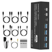 1PC 2x2 KVM Switch 4K 120Hz 8K USB3.0 KVM Switcher For 2 Computers 2 Monitors