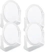 [4PCE] Swosh Round Mirror and Stand, Reflect Your Style, Elegant and Practical Addition to Your Vanity, Dresser, or Bathroom Countertop