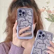 Bear Stand Phone Case - iPhone 15 Pro Max / 15 Pro / 15 Plus / 15 / 14 Pro Max / 14 Pro / 14 Plus / 14 / 13 Pro Max / 13 Pro / 13 / 13 mini / 12 Pro Max / 12 Pro / 12 / 12 mini / 11 Pro Max / 11 Pro / 11 Bear - Purple - IPHONE 14 PRO