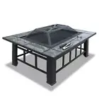 Fire Pit Bbq Grill Ice Bucket 3-In-1 Table