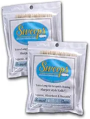 Sweeps XL High-Density Cotton Swabs, 100 count (2 packs of 50). Organic, medical grade cotton and bamboo. Chemical free.