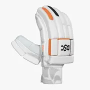 DSC Krunch 5000 Batting Gloves | Color: White | Size: Adult RH | Material: PU/Leather | for Men & Boys | Lightweight and Durable | Airflow Gusset for Ventilation | Better Protection