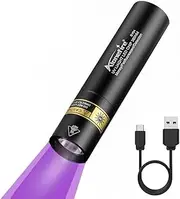 ALONEFIRE SV94 395nm Small UV Flashlight 3W USB C Rechargeable Mini Black Light Money Detector for Resin Curing, Pet Urine Detection, Scorpion, Fishing, Minerals,Leaks,Cure Glue with Built-in Battery
