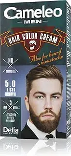 Cameleo For Men - Permanent Hair Dye, Hair Dye, Light Brown Colour for Hair, Beard & Moustache, Colour Effect in 5 Minutes, Cover Grey Hair, Ammonia Free, 30 ml