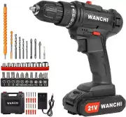 Cordless DrillWANCHI 21V Li-Ion Battery Power Drill SetElectric Drill 49 Pcs