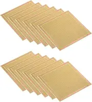 uxcell 4" x 4" PCB Board Circuit, 12 Pcs Single Sided Prototype Solder Boards for DIY Soldering and Electronic Project Circuit Boards Solderable Breadboard, Yellow