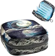 Period Bag,Sanitary Napkin Storage Bag,Beach Yin Yang Galaxy Nebula,Tampon Holder for Purse