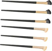 IWOWHERO 6 Pcs Makeup Eyeliner Brush Eyeshadow Palette Scrubber Eye Liner Brush Fan Face Mask Eyeliner Applicator Tool Under Eye Concealer Brush Gentle Skin Curler Horse Hair
