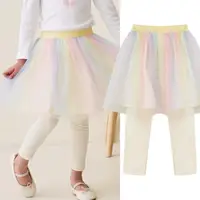 在飛比找momo購物網優惠-【BebeZoo】春夏款浪漫彩虹紗裙內搭褲(TM2402-4