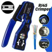 RJ45 Crimp Tool Pass Through Crimper Cutter for Cat6a Cat6 Cat5 8P8C Modu