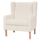 Armchair Cream White Fabric vidaXL