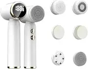 OBEST Facial Cleansing Brush with LED Screen,Rechargeable Face Scrubber,Waterproof Rotating Cleanser For Exfoliating, Massaging And Deep Cleansing 3-Speed Setting With 6 Brush Heads