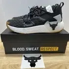 Under Armour Project Rock 6 Cross Training Shoes Black White Gum Mens Size 10