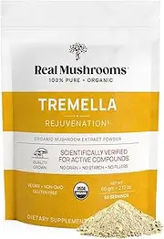 Real Mushrooms Tremella Mushroom Extract (60 Servings) Mushroom Blend For Immune Support, Brain, And Skin - Vegan, Non-GMO, Organic Mushroom Supplements For Humans - Immune Support Supplement