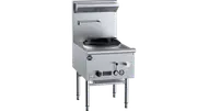 B+S Black Single Hole Deluxe Waterless Wok Table Natural Gas