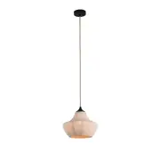 Pascal Modern Glass Fabric Wine Glass Shape Shade Hanging Pendant Light Lamp Black/Linen
