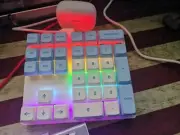 White 33 Key Mechanical Numeric Keypad (red switches) Multi-color Lights - NEW