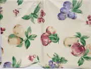 Vinyl Flannel Back Tablecloth, 52x52" Square (4 people) FRUITS ON BEIGE, Broder