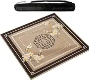 Large Mahjong Mat with Black Carrying Bag, Anti Slip and Wear-Resistant Table Cover, Table Mat for Mahjong, Paigow, Poker, Card and Board Games,Brown (85 cm/33.