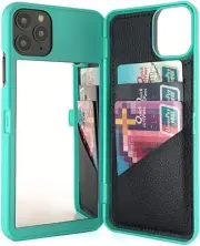 for iPhone 11 Pro Max Case,Hidden Back Mirror Wallet Case with Stand Feature