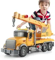 CSDCSD Toys Crane Toy Truck - Kids Construction Crane Truck w/Extending Arm, Rotation,Buttons + Sounds & Lights - Toy Crane Truck for Boys Age 4-7, Girls, 3 Years Old+