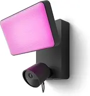 Philips Hue Secure Floodlight with Integrated Smart 1080p Home Security Camera, Black, for Outdoor Use, Easy to Install, Two-Way Talk, Works with The Security Center in The App