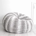 New Ivory & Deene Fur Beanbag Cover Soft Silver Grey Husky Bean Bag Lounge Chair