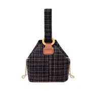 Fashion Plaid Woven Women Crossbody Handbag Retro Chain Portable Shoulder Messenger Simple Travel Totes Bags