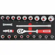 Sidchrome 1/2” Metric Custom Kit Socket Set - 21 Piece **GENUINE** SCMT31221