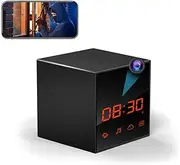 Digital Alarm Clock with Security Camera and Radio Speakers, WiFi Cameras with Night Vision/Remote Control/Audio & Video Recording/Surveillance for Store and Warehouse, Invisible Lens