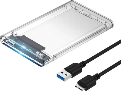 Sabrent 2.5Inch SATA to USB 3.0 Tool-Free clear External Hard Drive Enclosure-AU