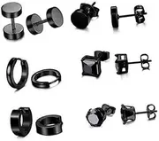 [JEWEDECO] Stylish Hoop Earrings for Women Round Zircon Earring Studs Fashion Jewelry Occasion