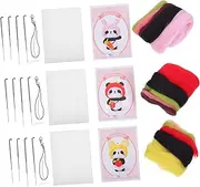 KALLORY Craft Kit for Boys and Girls 3 Sets Felt Material Wool Felting Kit for DIY Decor Safe Gentle for Creative