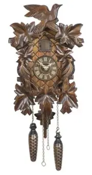 Quartz Cuckoo Clock 5 leaves, bird, with music TU 351 QM NEW