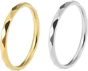 [GAROZATION] Unique Couple Ring Set 2 Pcs Decorative Finger Rings in Titanium Steel Fashion Knuckle Jewelry for Couples