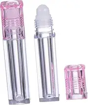 DEARMAMY 10Pcs Transparent Roller Bottles Refillable Essential Oil and Lip Gloss Containers with Caps for Travel Leak Design for Smooth Application