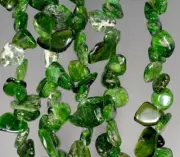 9-10MM DIOPSIDE GEMSTONE PEBBLE NUGGET CHIP LOOSE BEADS 15.5"