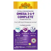 Country Life, Ultra Concentrated Omega 3-6-9 Complete, Natural Lemon, 90 Softgels