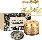 Elegant Rotating Candle, Auto-Rotating Scented Candle, Creates Romantic Ambiance, Butterfly Rotating Candles for Mom Girlfriend Sister Wife, Perfect for Birthdays, Weddings & Holidays Gift(Rose)