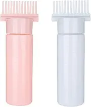 2 pcs Upgraded Applicator Bottle for Hair,Root Comb Color Applicator Bottle Styling Tool (PinkBlue)