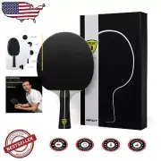 Lightweight Black Ping Pong Racket Set with Paddle and Balls - Gift-Ready Design