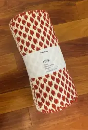 Crate & Barrel Nordic Woven Wool Rug Table Runner Red 14” X 90” Reversible