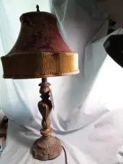 NEW Antique Finish Base-Cloth Shade Accent/Table Lamp