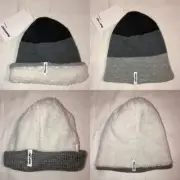 Converse Youth Beanie Black Gray - Size 8/20 Reversible Knit Sherpa NWT $20