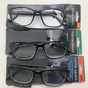 "3 PAIR" R217 Foster Grant Tristan Black +1.75 Reading Glasses READERS