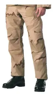 Rothco Mens Tri-Color Desert Camouflage BDU SWAT Cloth Cargo Pants