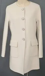 ALANNAH HILL "When We Met Coat" Cream 100% Wool Size 10 NWT