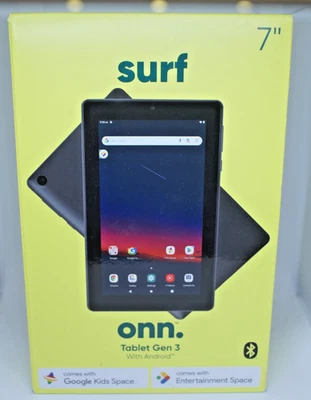 ONN. Surf Gen 3 7" 32GB Tablet Quad-Core Wi-Fi Android 11 -Charcoal NEW SEALED