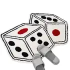 Floor Dice Shaped Floor Dice Pattern Cashmere Kitchen Rug with for Sink